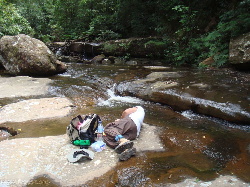 Sleeping on the top of Vera Falls h.JPG