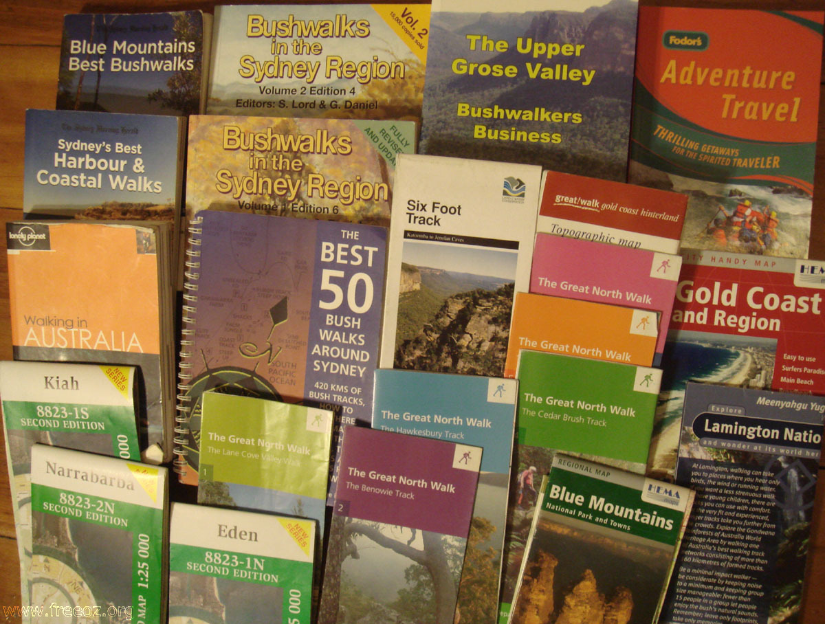 Bushwalking maps and books vh.JPG